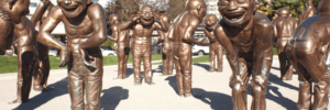 Visit the A-maze-ing Laughter statues in Morton Park when you finish moving with Tippet-Richardson