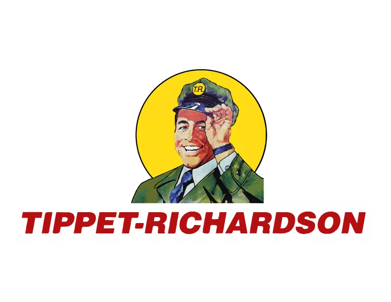 Tippet-Richardson official logo with a man in a green suit tipping his hat with a smile